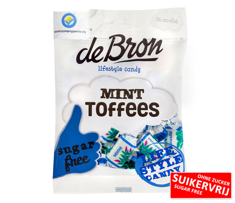 De Bron Mint Toffees - bez cukru - opakowanie 90 g