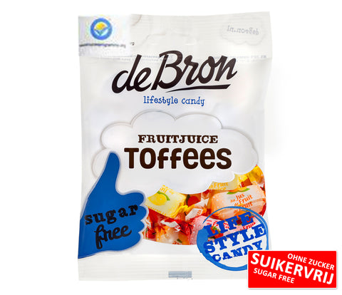 De Bron Fruitjuice Toffees - bez cukru - opakowanie 90 g