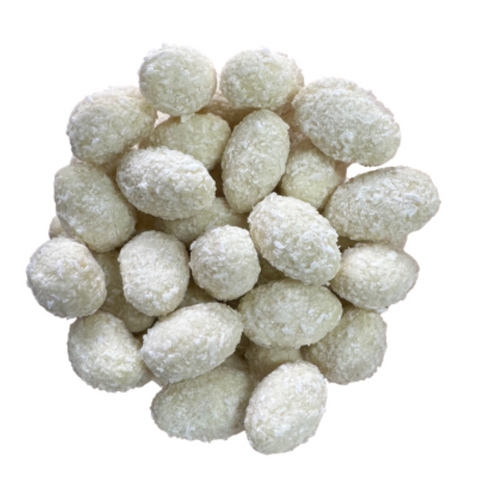 Migdały w białej czekoladzie z wiórkami kokosowymi - kubek 250 g