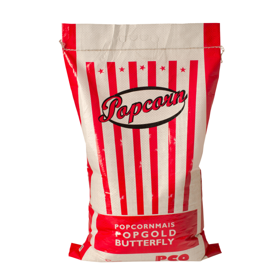 Duży Plastikowy Worek Zawiera 1kg Popcornu 1 Kg Cukru Ziarno kukurydzy do popcornu, worek 10 kg | crunchysnack.pl
