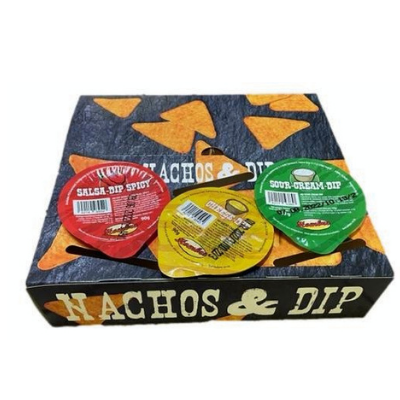 Hombre Nachos TACKA - nachosy 150 g + sosy: salsa x 1, serowy x 1, śmietanowy x 1 I crunchysnack.pl