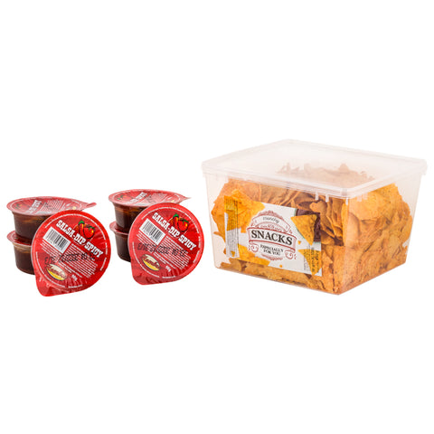 Nachosy BBQ BOX 450 g z sosami SALSA, SEROWYM I ŚMIETANOWYM