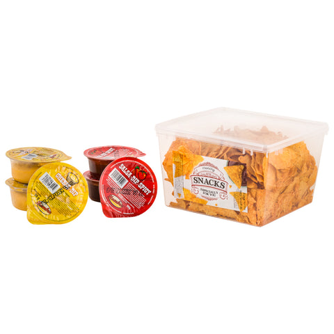 Nachosy BBQ BOX 450 g z sosami SALSA, SEROWYM I ŚMIETANOWYM