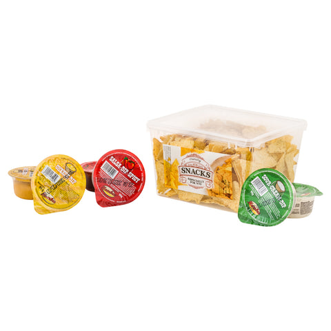 Nachosy SOLONE BOX 450 g z sosami SALSA, SEROWYM i ŚMIETANOWYM