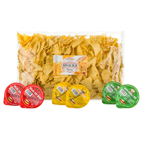 Nachosy SOLONE 750 g + sos serowy 90 g x 2 szt. + salsa 90 g x 2 szt. + śmietanowy 90 g x 2 szt.