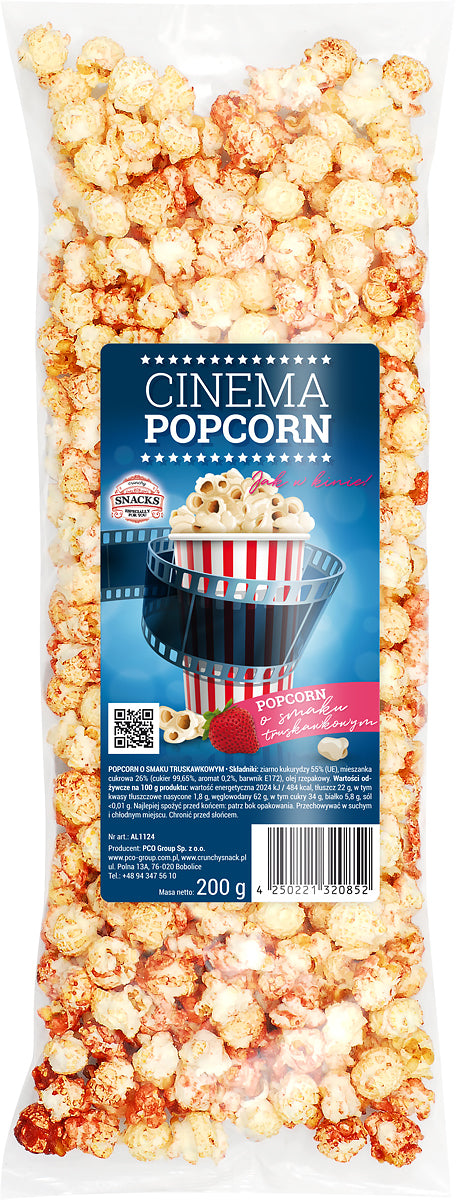 Popcorn truskawkowy - woreczek 200 g