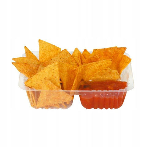 Nachosy o smaku CHILI 750 g x1 + 2 x ser 90g + 2 x salsa 90g + 2 x śmietana 90g