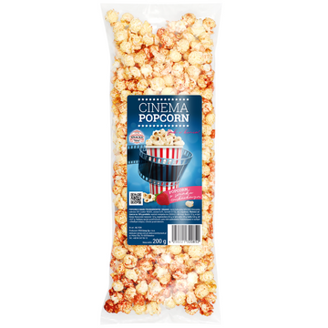 Popcorn truskawkowy - woreczek 200 g