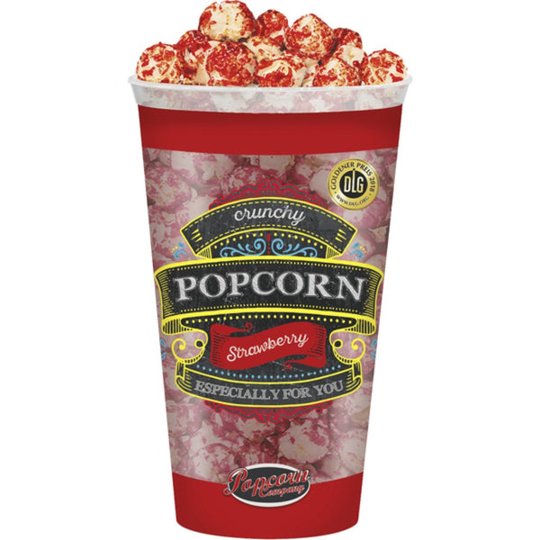 Crunchy Popcorn o smaku truskawki - kubek 125 g