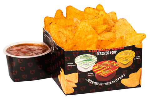 Hombre Nachos BOX Chili 100 g z sosem SALSA