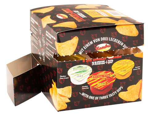 Hombre Nachos BOX Chili 100 g z sosem SALSA