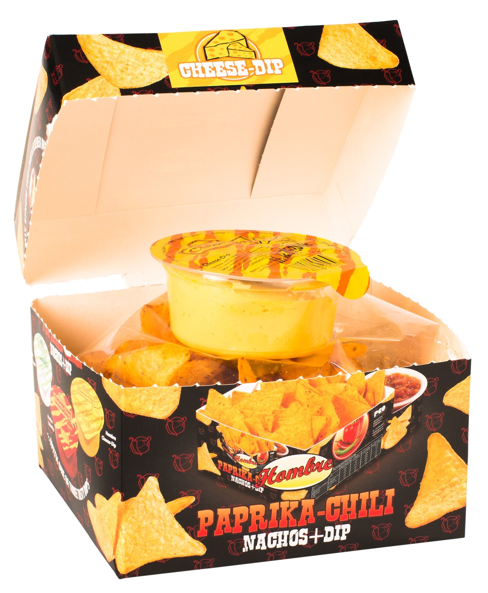 Nacho Box Hombre Nachos BOX Chili z sosem serowym I Crunchysnack | crunchysnack.pl