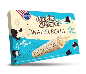 American Bakery Wafer Rolls Cookies & Cream 120 g
