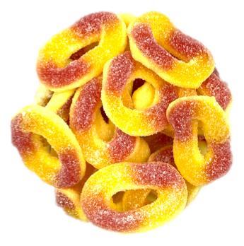 Żelki KWAŚNE BRZOSKWINIOWE KRĄŻKI - Jak w Kinie - opakowanie 250 g